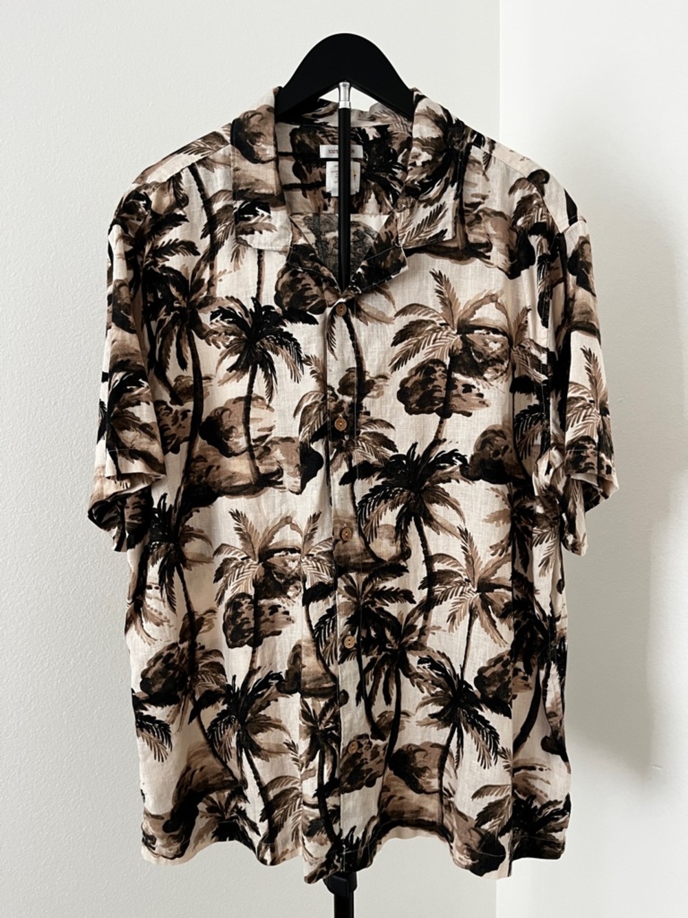 Men's 100% Linen Tropical Button-Up 🌴 Relaxed Coastal Style | Beach Club Ready